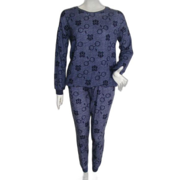HARRY POTTER Pajama Set, S, 2pc, Eyeglasses & Crest Print, Long sleeves/Pants - Picture 1 of 14